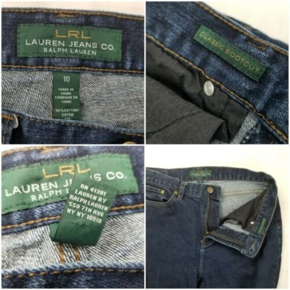Polo Ralph Lauren Womens Sz 10 Boot Cut Jeans Blue Mid Rise Dark Wash W32 L29.5 - Picture 2 of 12